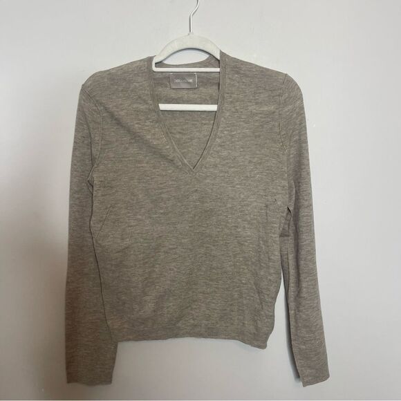 $328 Zadig & Voltaire Rivy Cashmere Sweater in Latte NWT with FLAW - Picture 9 of 11